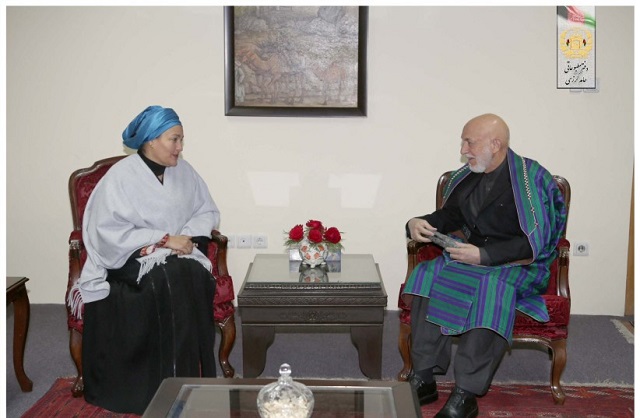 United Nations Deputy Secretary-General Amina Mohammed meets with former Afghan President Hamid Karzai, in Kabul, Afghanistan. (credit: Hamid Karzai via Twitter/Handout via REUTERS) via Jerusalem Post. 