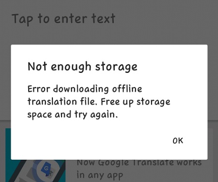 Google Translate Images/Pictures: 3. Photo of a lettering showing error downloading Google Translate Offline, requiring Google Translate Help/Support Services. Image credit: Google Support. https://support.google.com/translate/thread/10518161/cant-download-offline-translate-in-google-translate?hl=en
