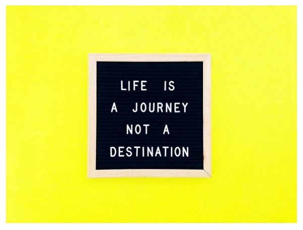 Life Quotes Images/Pictures: 2: Journey of Life Quotes in English. Image of a lettering on the journey of life quote on a yellow background. Image credit: Wanaktek on Freepik. https://www.freepik.com/premium-photo/graet-life-quote_33687156.htm#