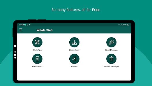 WhatsApp Web has many features. Image credit: Google Play. https://play.google.com/store/apps/details?id=com.geeksoftapps.whatsweb&hl=en&gl=US