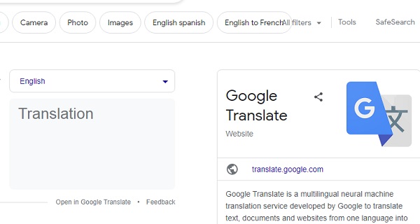 Google Translate Text/Typing on Mobile App: Google Translate Text Images/Photos: 2. A screenshot image of Google Translation Text on Google Translate Website. Image credit: Google. https://www.google.com/search?client=opera&q=google+translate&sourceid=opera&ie=UTF-8&oe=UTF-8