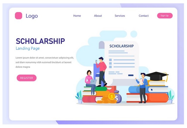 Most Popular and Best Scholarship Websites: Scholarship Images/Photos: 2. An image of a typical scholarship website. Image credit: Freepik. https://www.freepik.com/premium-vector/scholarship-vector-concept-student-laptop-applying-scholarship_32939133.htm#