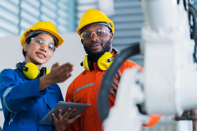 Canada (Federal) Skilled Trades Visa Program. Canada Express Entry Visa and Immigration Images/Photos. 3. A photo of engineering cooperation between a female and a male technician in maintenance and control relay robot arm-system welding with tablet laptop control quality operate process work in a heavy industry 40 manufacturing factory - a representative photo of skilled trademen. Photo credit: lifestylememory on Freepik. https://www.freepik.com/free-photo/engineer-cooperation-male-female-technician-maintenance-control-relay-robot-arm-system-welding-with-tablet-laptop-control-quality-operate-process-work-heavy-industry-40-manufacturing-factory_25118263.htm#