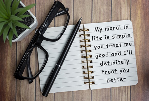 Simple Life Quotes Photos: 2. A photo of Motivational on a notepad with black reading glass on wooden desk. Photo credit: Jennifer Miranda Lobijin on Vecteezy. https://www.vecteezy.com/photo/7314254-motivational-on-a-notepad-with-black-reading-glass-on-wooden-desk