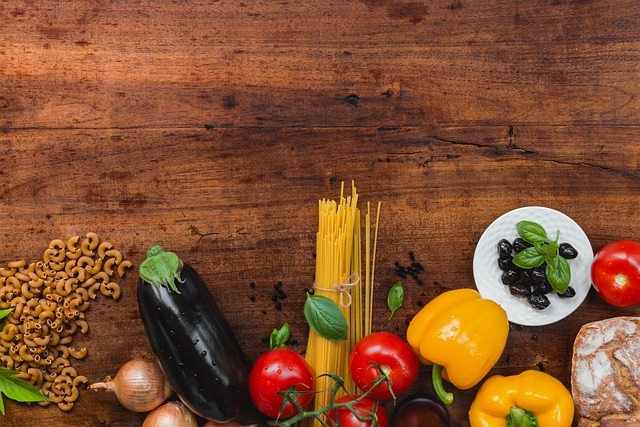 File photo of kinds of pasta, fruits, and vegetables as ingredients for making easy healthy meals