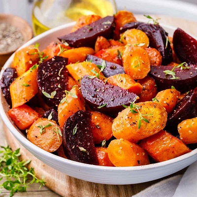 Image of Sheet Pan Roasted Carrots and Beetroots with Honey