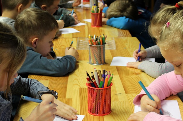 Education Levels in Ireland – Early Childhood Education – Preschool and Primary (Elementary), Secondary, Further Education and Training and Higher Education; Videos and Images/Photos. Education Levels in Ireland Photos: 4. A photo of a preschool classroom drawing practice activity by children. Image by Alicja from Pixabay