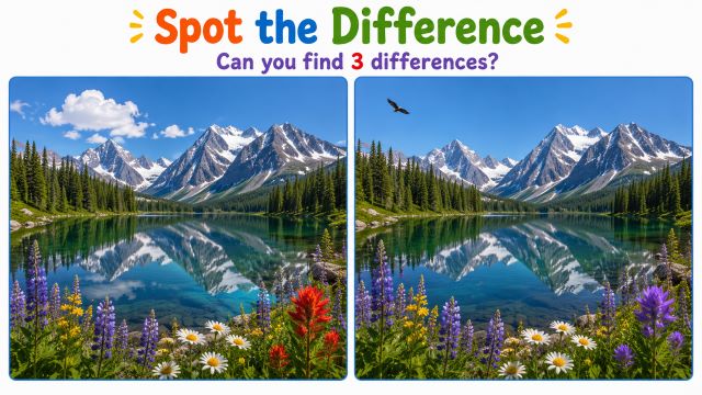 Spot the difference Puzzle 3 – A Peaceful Mountain Image 1