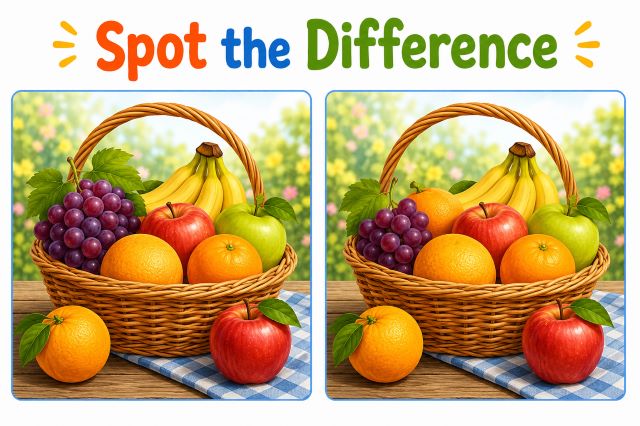 Spot the difference Puzzle – Fruit Basket 1